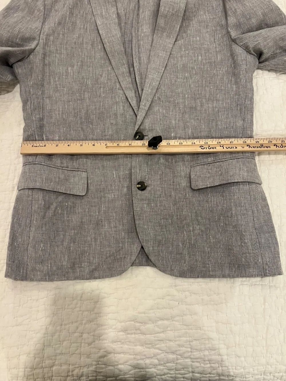 J Crew Thompson Blazer Mens 40 Gray Linen Unstructured Summer Lightweight Beach